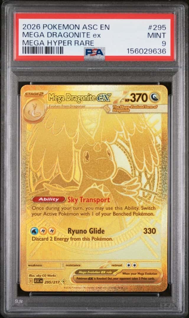 2026 POKEMON ASC EN-ASCENDED HEROES MEGA HYPER RARE #295 MEGA DRAGONITE EX PSA 9