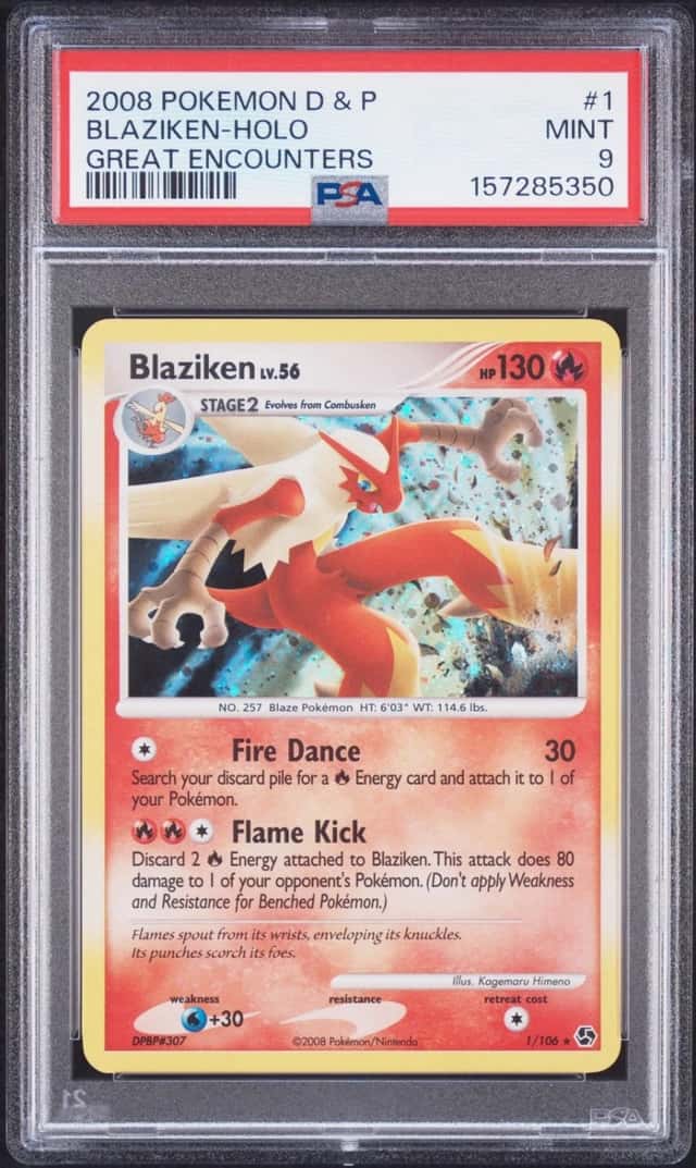 Pokemon Blaziken Holo Great Encounters 1/106 PSA 9 Mint