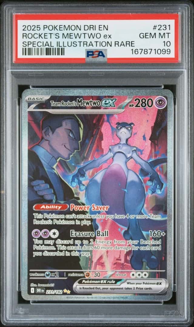 Pokemon Team Rocket's Mewtwo EX Destined Rivals 231/182 SIR PSA 10 Gem Mint