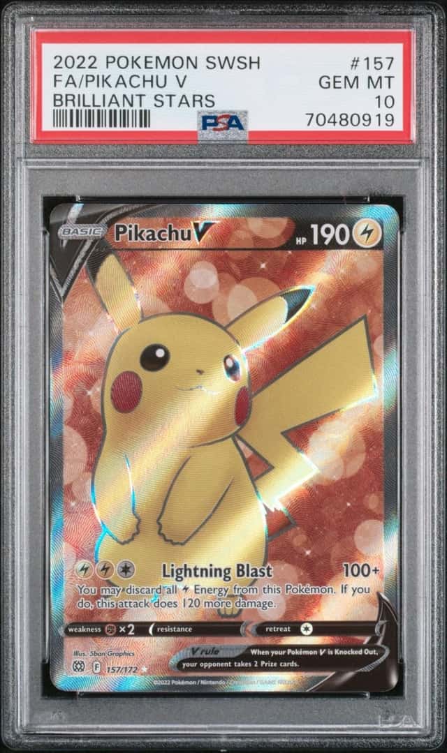 Pokemon Pikachu V Brilliant Stars 157 PSA 10 Gem Mint