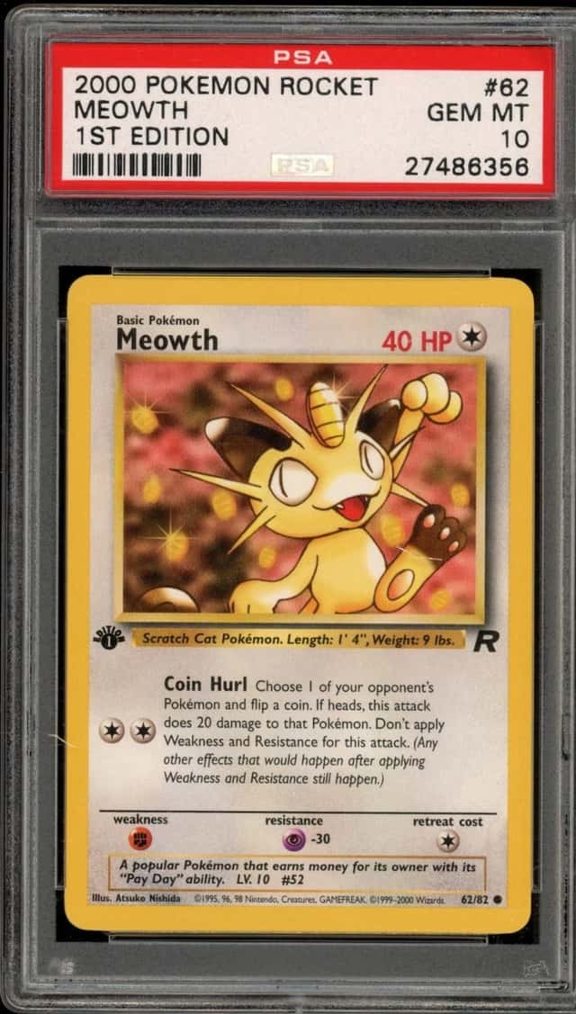 Pokemon Meowth Team Rocket 62 1st Edition PSA 10 Gem Mint