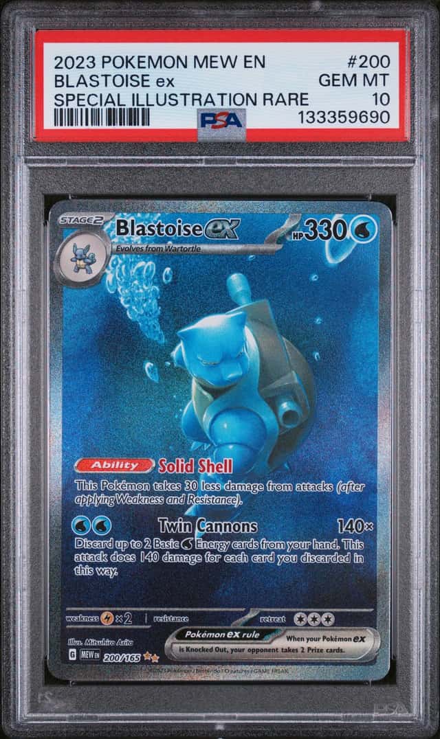 Pokemon TCG 2023 SV 151 Blastoise ex 200/165 SIR Holo English PSA 10