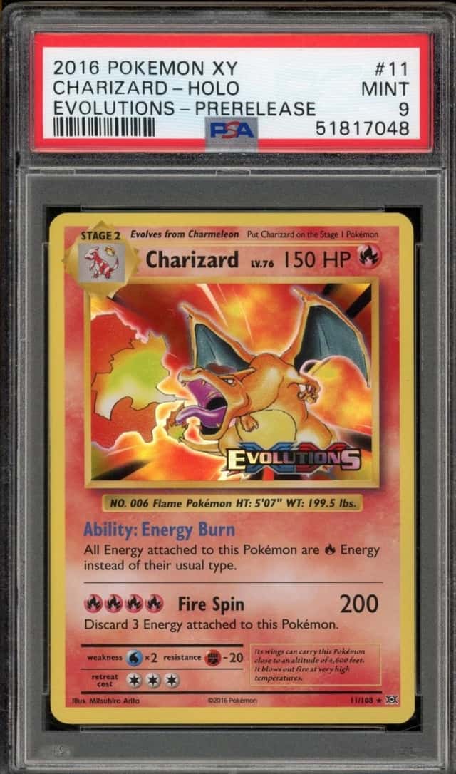 Pokemon Charizard Holo XY Evolutions 11/108 Prerelease PSA 9 Mint