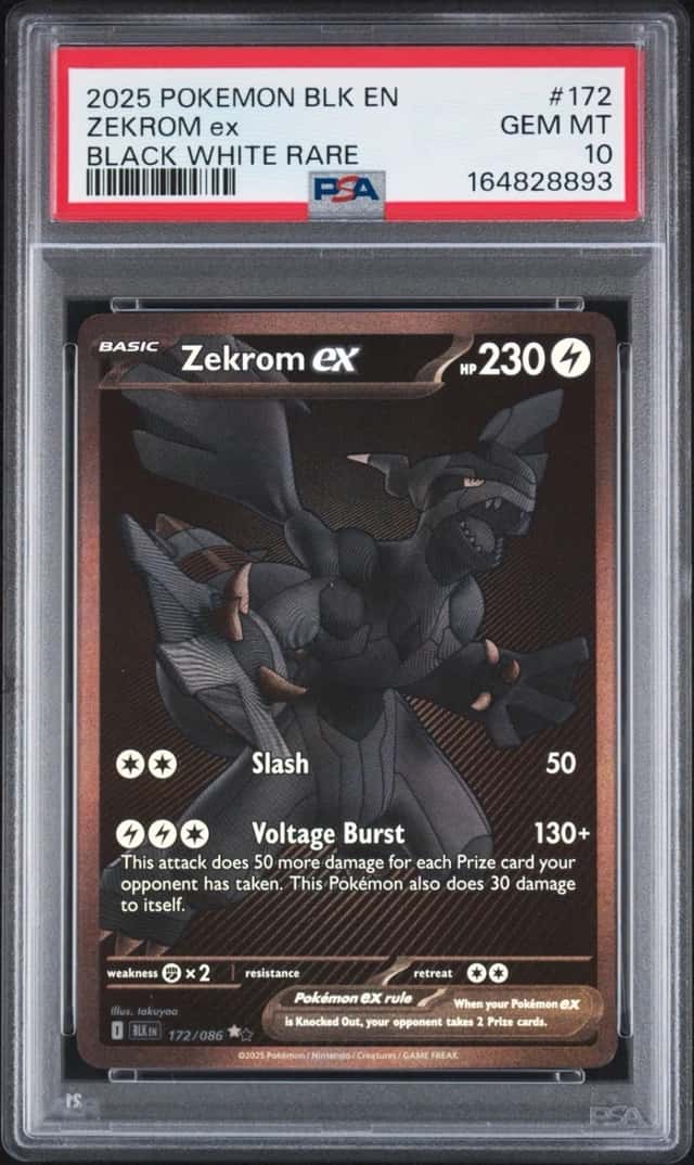 Pokemon Zekrom EX Black Bolt 172/086 Black White Rare PSA 10 Gem Mint