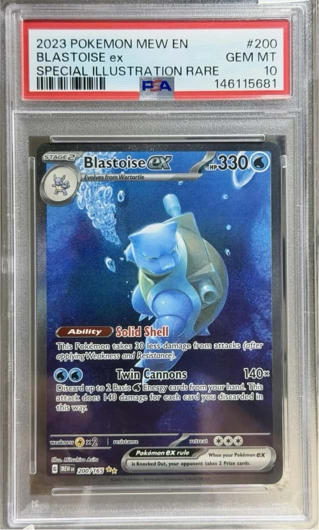 Blastoise ex 2023 Pokemon 151 MEW EN #200 Special Illustration Rare Holo PSA 10