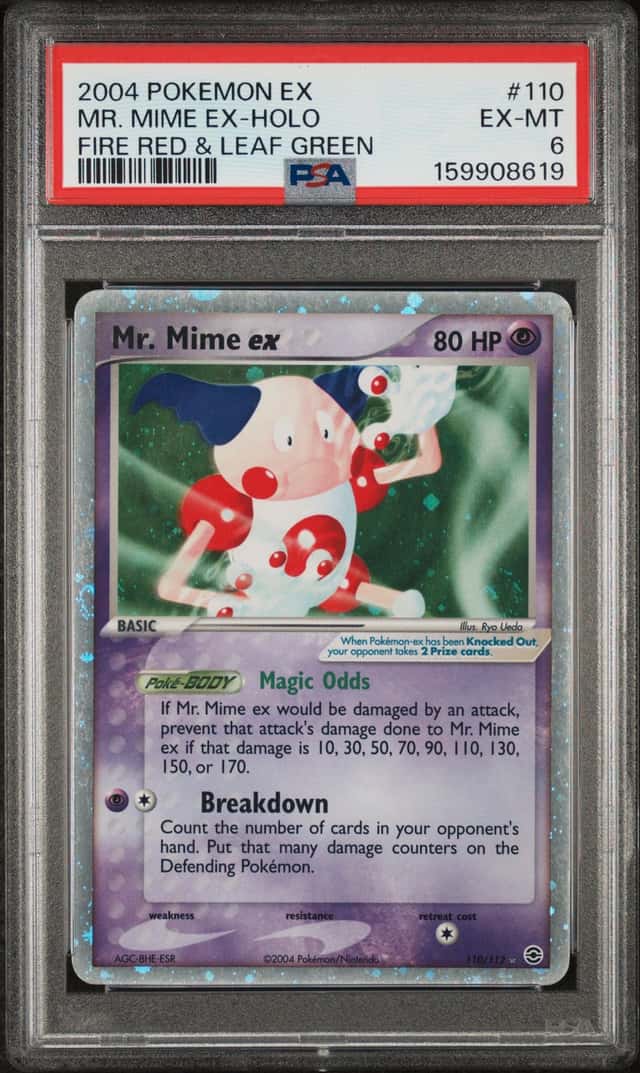 2004 POKEMON EX FIRE RED & LEAF GREEN #110 MR. MIME EX-HOLO PSA 6