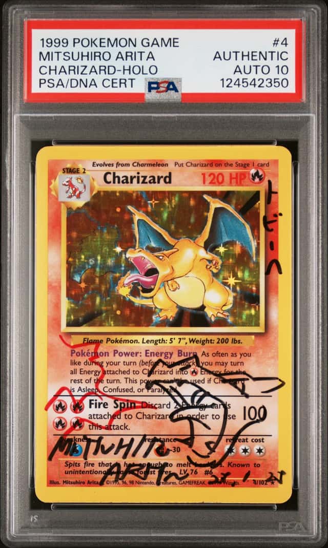 1999 POKEMON GAME #4 CHARIZARD HOLO MITSUHIRO ARITA Autograph AUTH AUTO 10