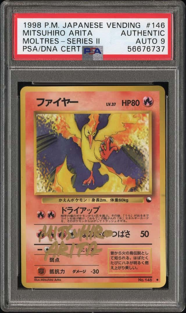 Pokemon Mitsuhiro Arita Signed Vending Moltres  PSA/DNA AUTO 9 Autographed POP 3