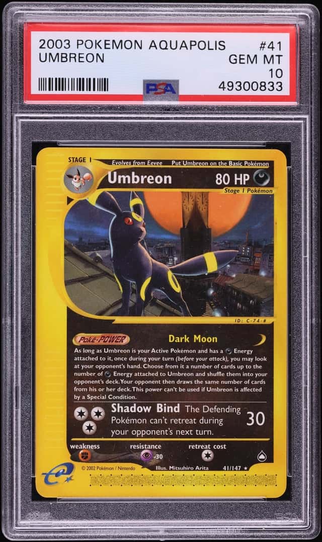 2003 Pokemon Aquapolis Umbreon #41 PSA 10 GEM MINT