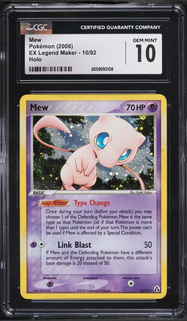 2006 Pokemon EX Legend Maker Holo Mew #10 CGC 10 GEM MINT