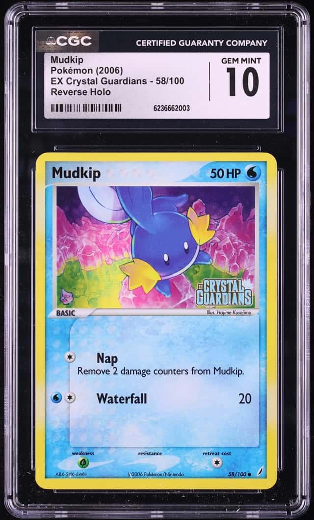 2006 Pokemon EX Crystal Guardians Reverse Holo Mudkip #58 CGC 10 GEM MINT