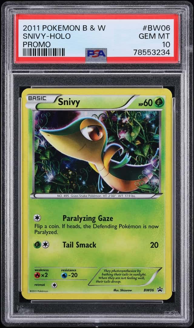 2011 Pokemon Black & White Promo Holo Snivy #BW06 PSA 10 GEM MINT