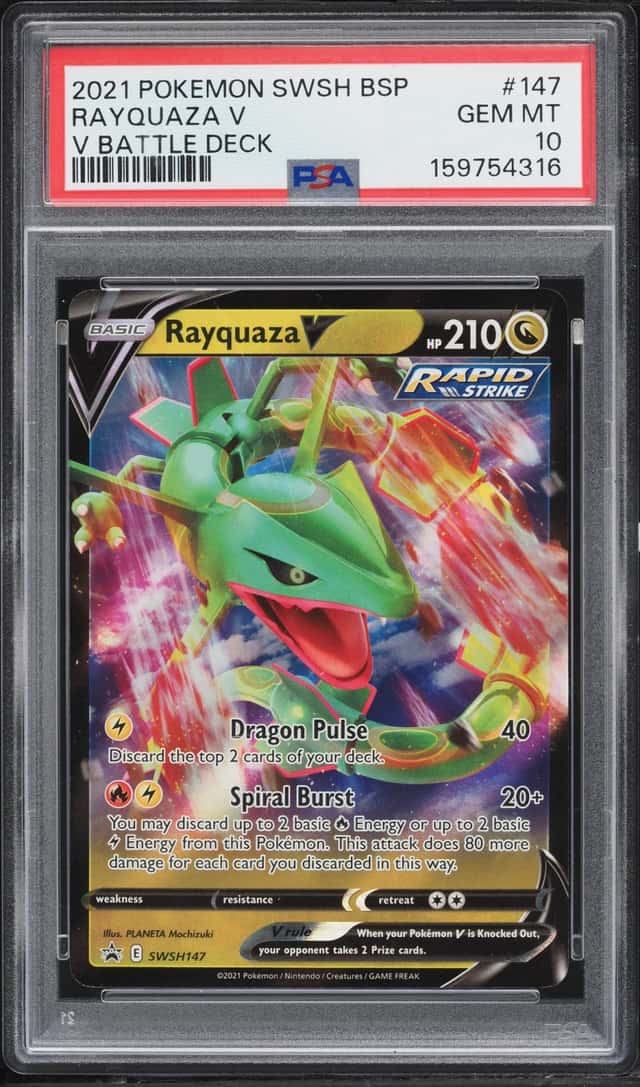2021 Pokemon Sword & Shield Promo V Battle Deck Rayquaza V #147 PSA 10 GEM MINT