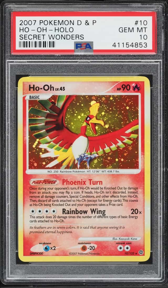 2007 Pokemon Diamond & Pearl Secret Wonders Holo Ho-Oh #10 PSA 10 GEM MINT