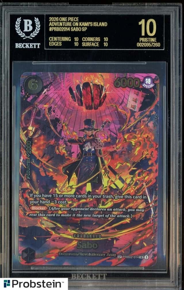 2026 One Piece Adventures on Kami's Island PRB02014 Sabo SP BGS 10 BLACK LABEL