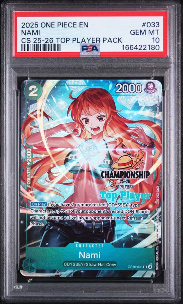 2025 One Piece EN CS 25-26 Top Player Pack #033 Nami PSA 10 GEM MINT