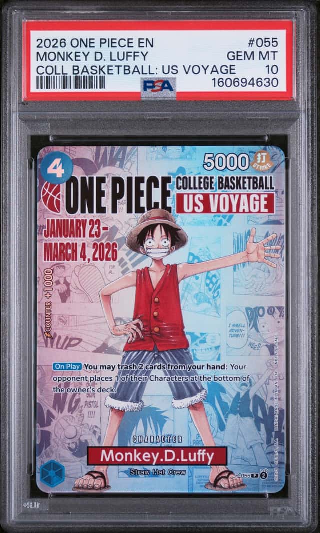 2026 One Piece EN College Basketball US Voyage #055 Monkey D Luffy PSA 10