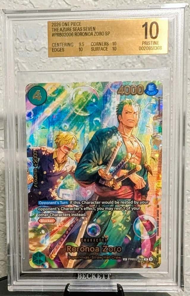 2026 One Piece TCG Roronoa Zoro PRB02-006 SP Foil Bandai - BGS 10 Pristine