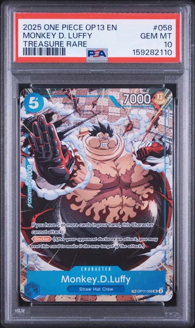 2025 One Piece Monkey D. Luffy Treasure Rare #OP11-058 PSA 10 GEM MINT
