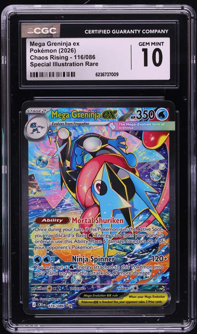 2026 Pokemon Mega Evolution Chaos Rising SIR Mega Greninja EX #116 CGC 10 GEM MINT
