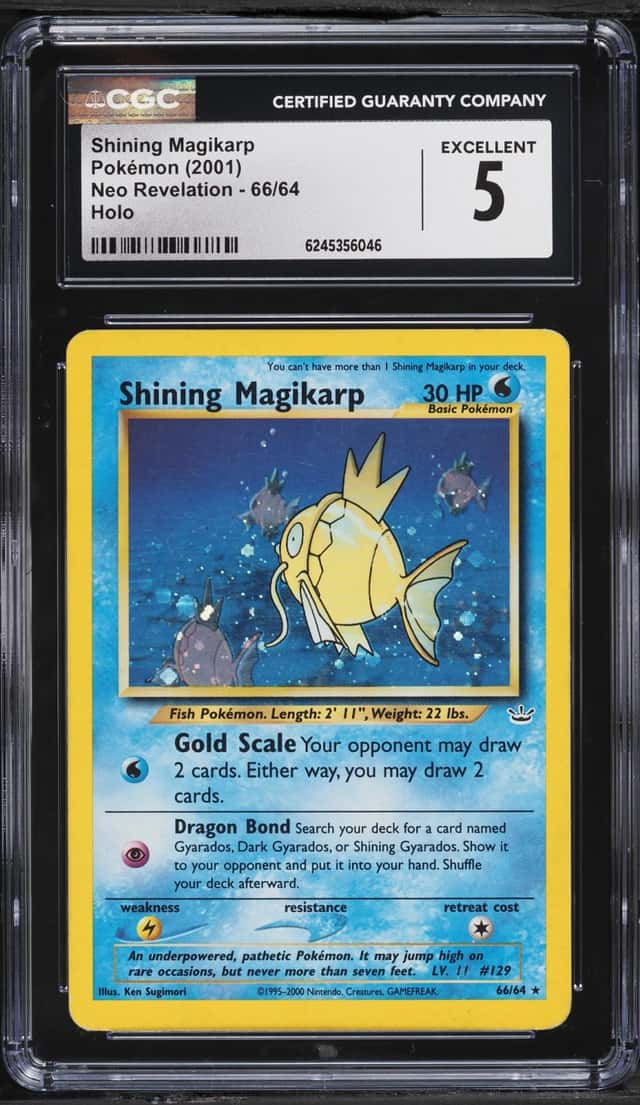 2001 Pokemon Neo Revelation Holo Shining Magikarp #66 CGC 5 EX