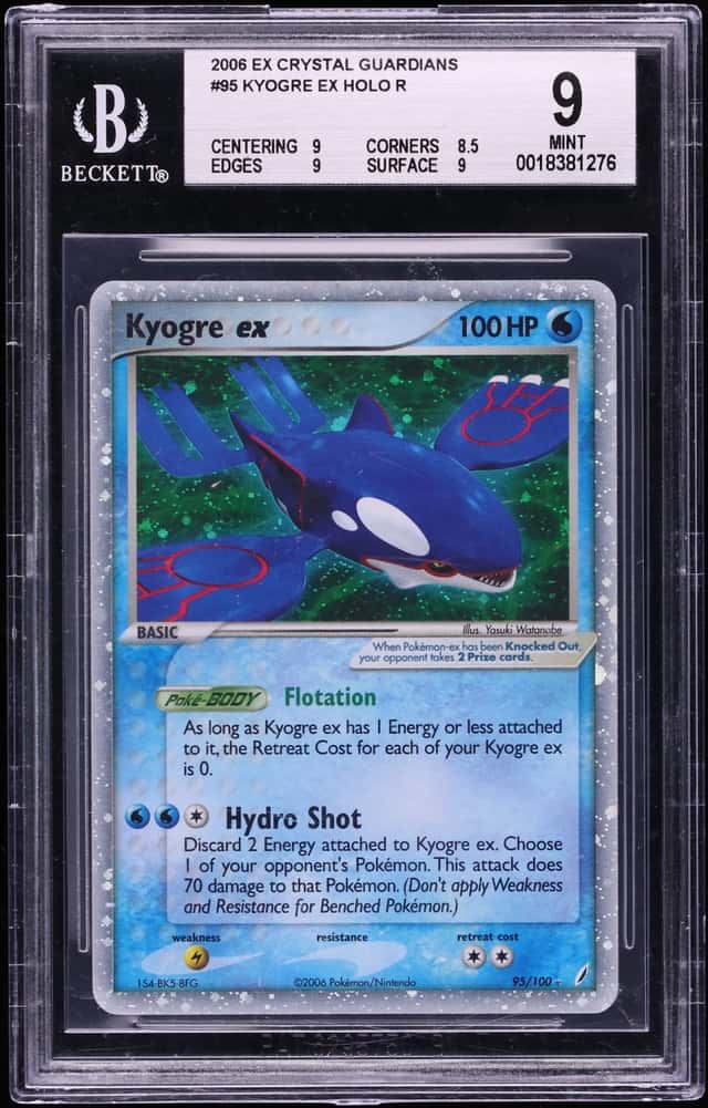 2006 Pokemon EX Crystal Guardians Holo Kyogre EX #95 BGS 9 MINT