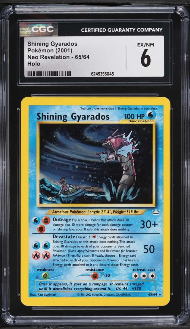 2001 Pokemon Neo Revelation Holo Shining Gyarados #65 CGC 6 EXMT