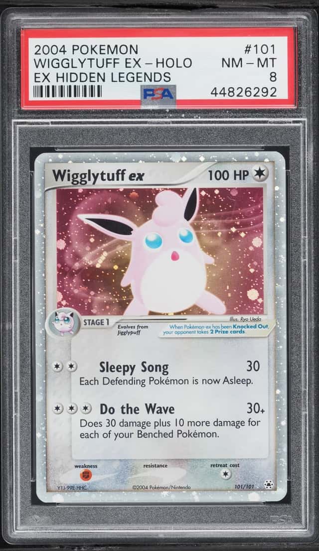 2004 Pokemon EX Hidden Legends Holo Wigglytuff Ex #101 PSA 8 NM-MT