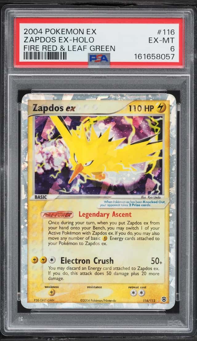 2004 Pokemon EX Fire Red & Leaf Green Holo Zapdos Ex #116 PSA 6 EXMT