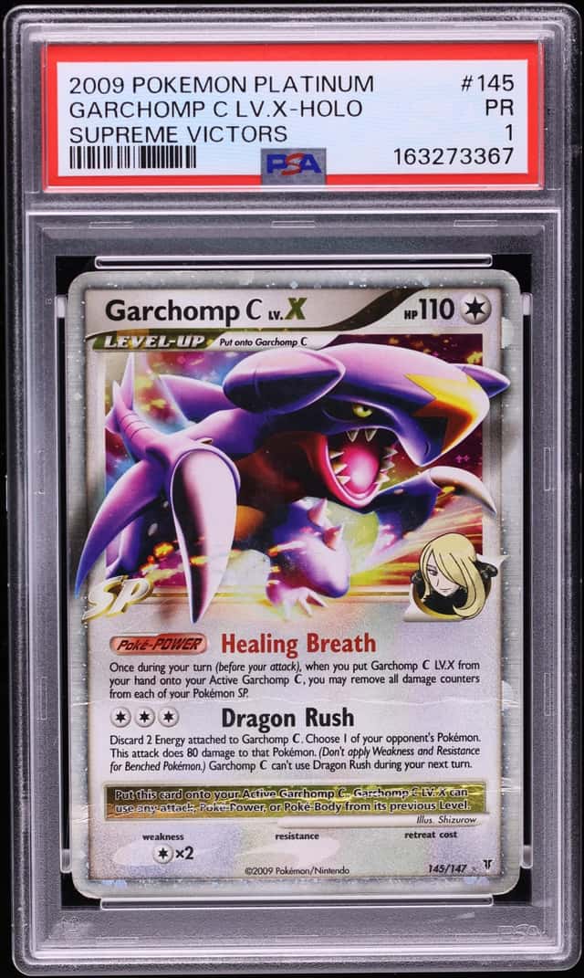 2009 Pokemon Platinum Supreme Victors Holo Garchomp C LV. X #145 PSA 1 PR