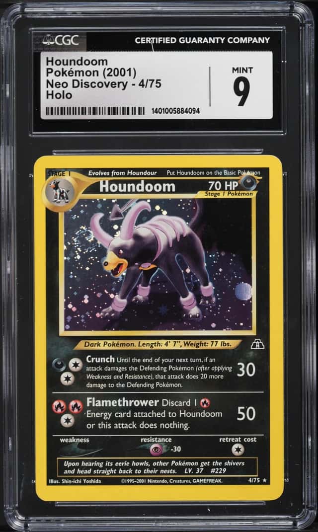 2001 Pokemon Neo Discovery Holo Houndoom #4 CGC 9 MINT