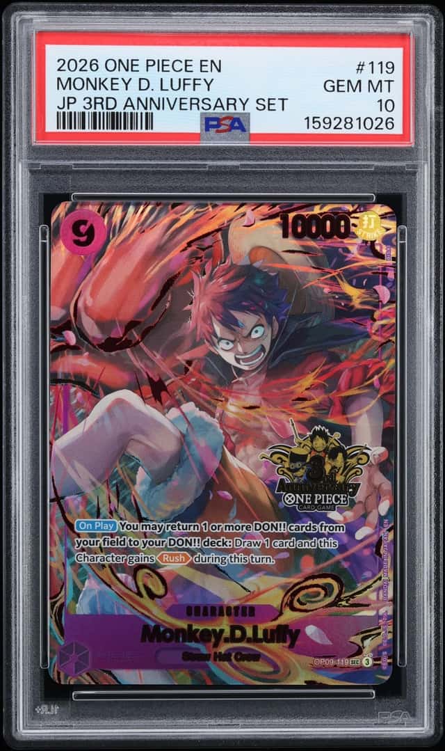 2026 One Piece 3rd Anniversary Set SEC Alt Art Monkey D. Luffy #119 PSA 10 GEM MINT