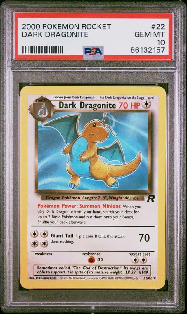 2000 Pokemon Team Rocket Dark Dragonite #22 PSA 10 GEM MINT