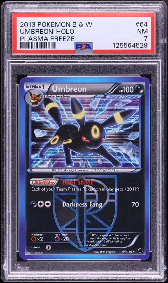 2013 Pokemon Black & White Plasma Freeze Holo Umbreon #64 PSA 7 NRMT