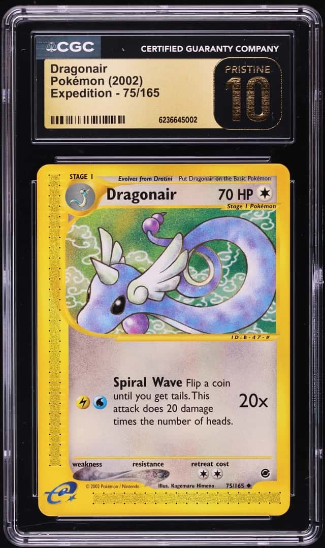 2002 Pokemon Expedition Dragonair #75 CGC 10 PRISTINE