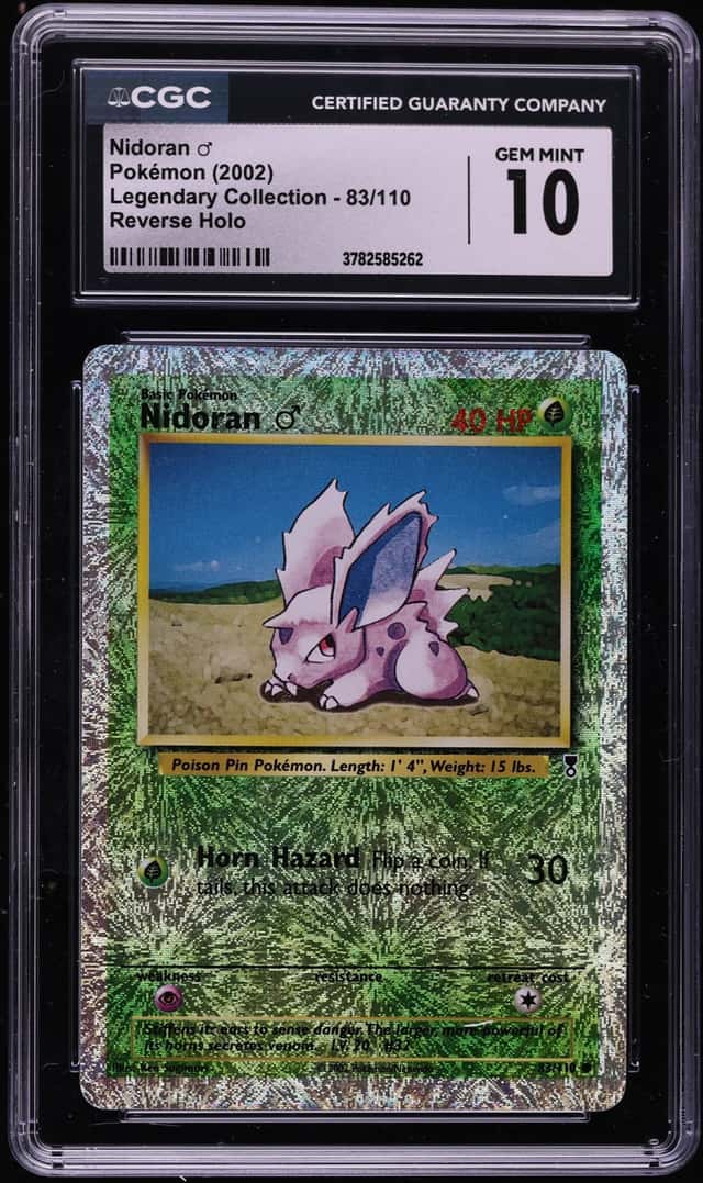2002 Pokemon Legendary Collection Reverse Holo Nidoran #83 CGC 10 GEM MINT