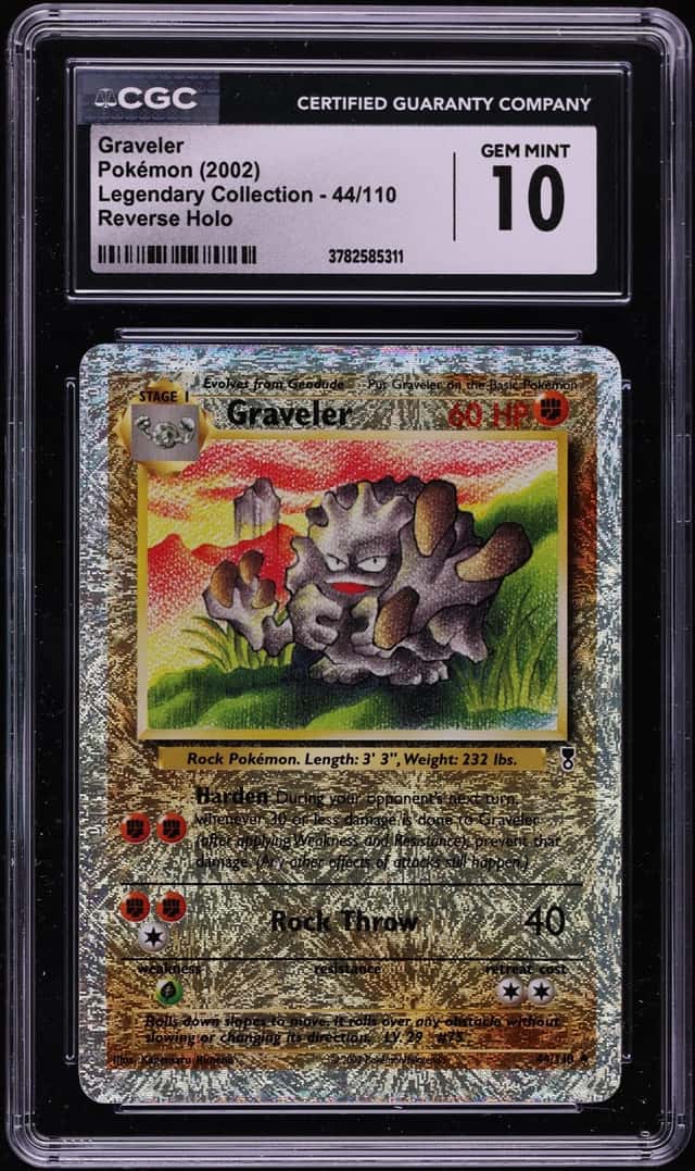 2002 Pokemon Legendary Collection Reverse Holo Graveler #44 CGC 10 GEM MINT
