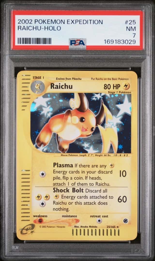 Pokemon Raichu Holo Expedition 25/165 PSA 7