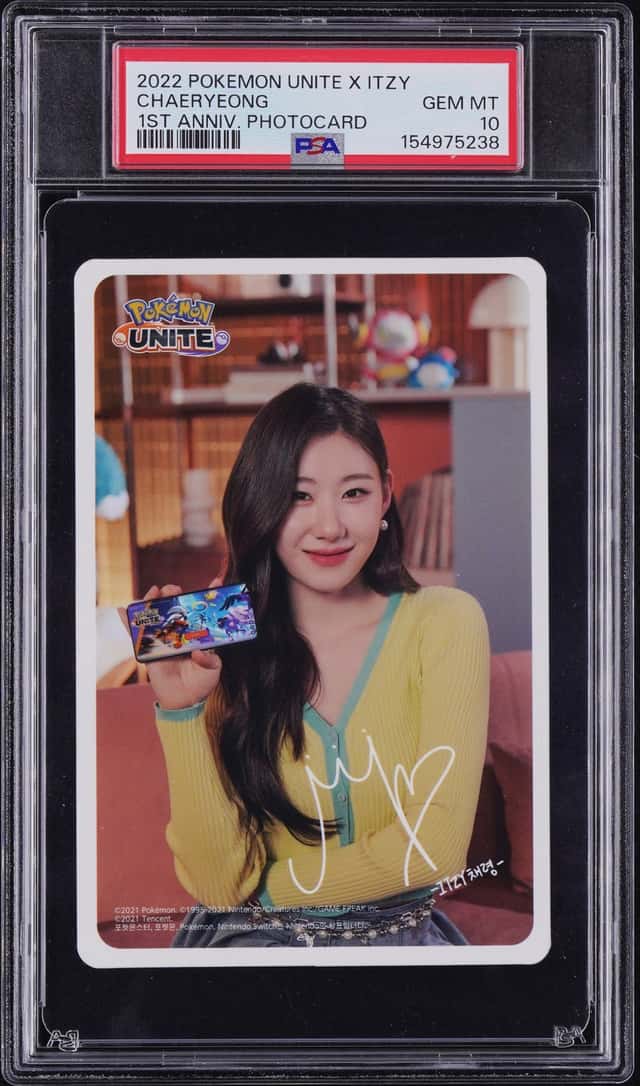 2022 Pokemon Unite x Itzy Chaeryeong 1st Anniversary Photocard PSA 10 GEM MINT