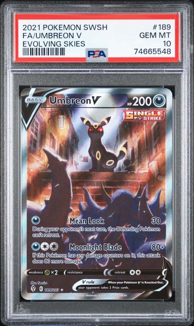 Pokemon Umbreon V Evolving Skies Full Alt Art 189/203 PSA 10 Gem Mint