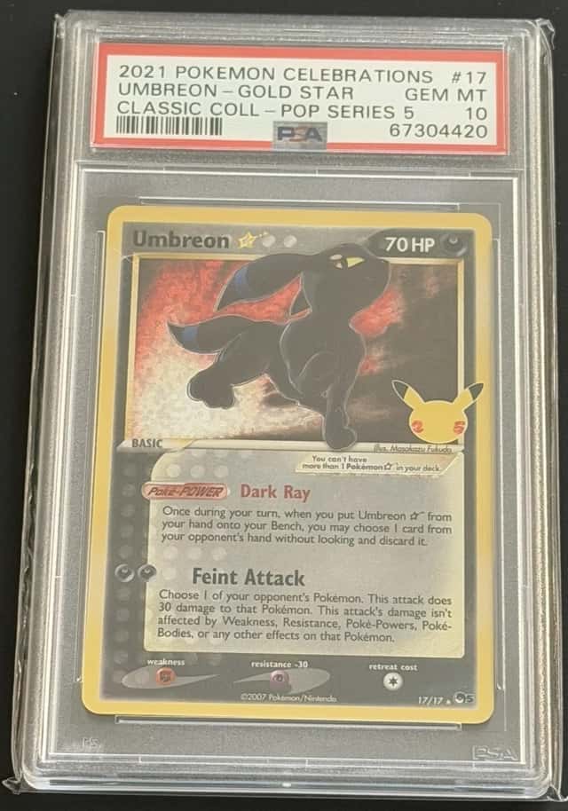 Umbreon Gold Star 17/17 2021 Pokemon Celebrations 25th Anniversary PSA 10 Eng