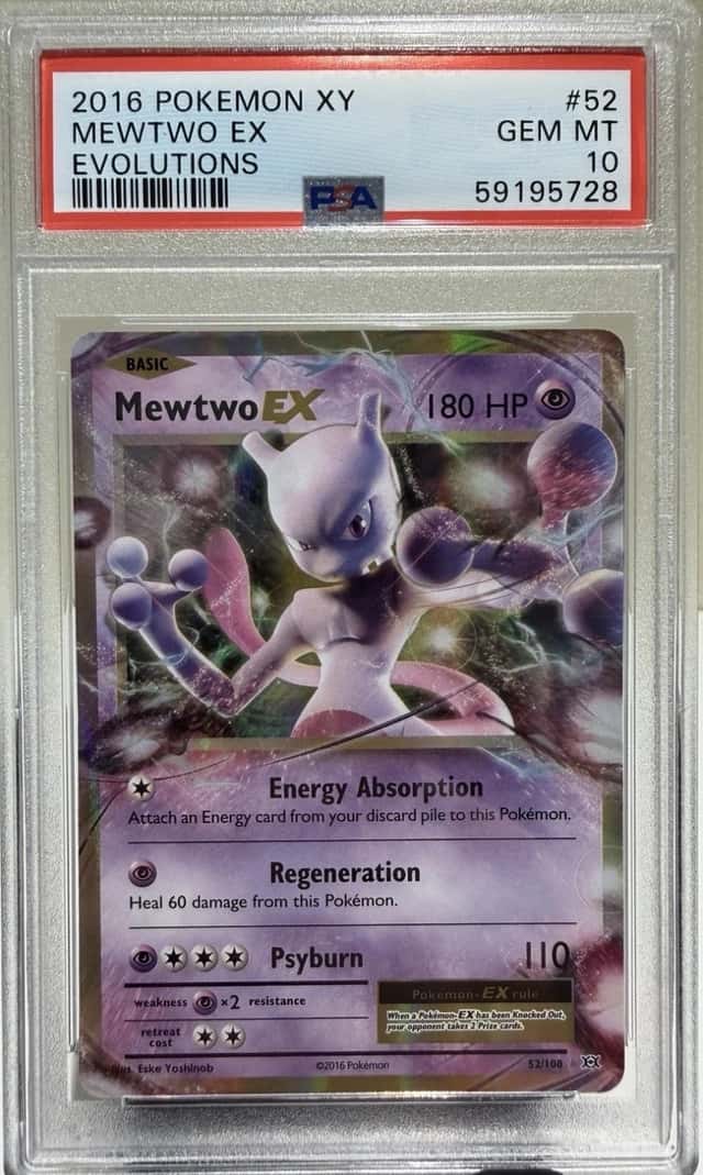 PSA 10 2016 POKEMON XY MEWTWO EX #52 EVOLUTIONS