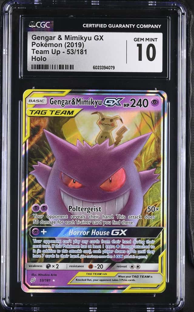 Pokemon Gengar & Mimikyu Gx Team Up 53/181 Holo CGC 10 Gem Mint