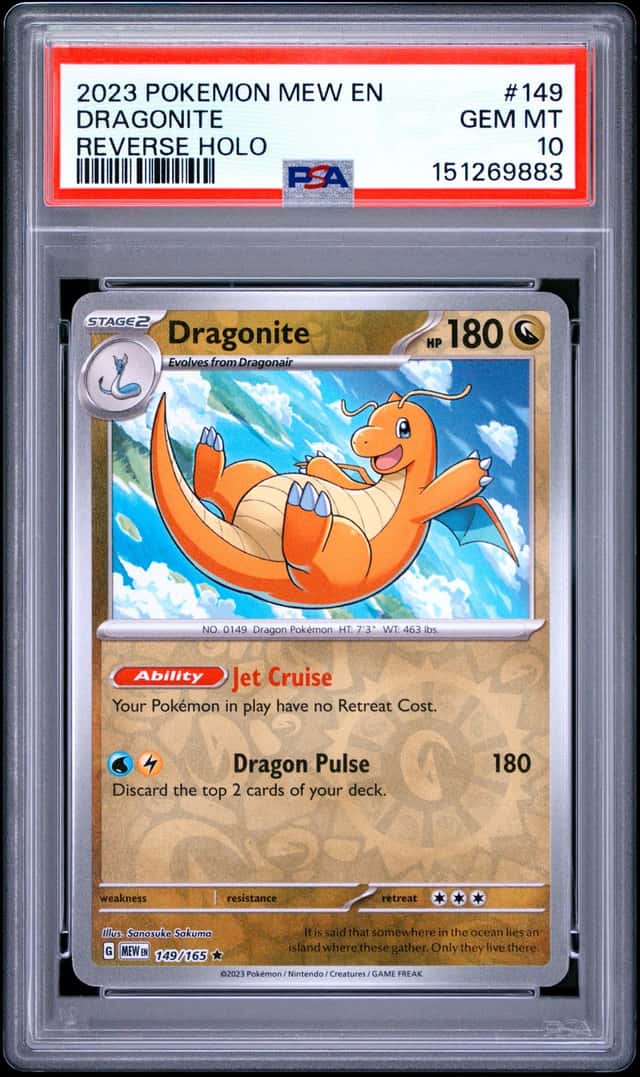 2023 Pokemon DRAGONITE #149/165 Scarlet & Violet 151 Reverse Holo Rare EN PSA 10