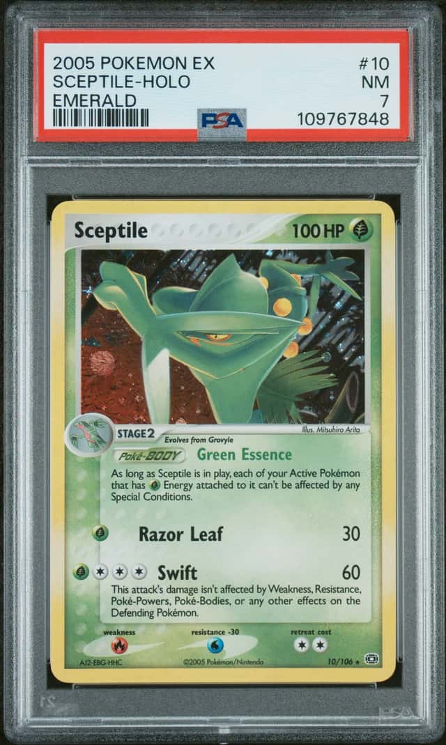 2005 Pokemon EX Emerald 10 Sceptile holo PSA 7  #10/106 POP 30