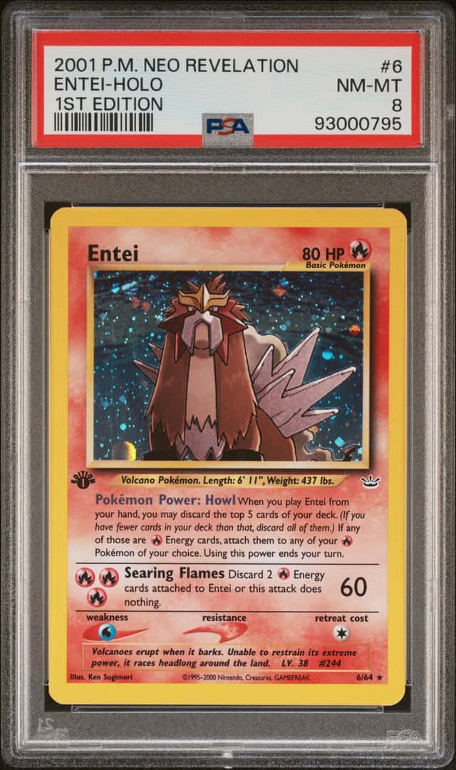 1st Edition Neo Revelations Entei Holo 6/64 PSA 8 Vintage