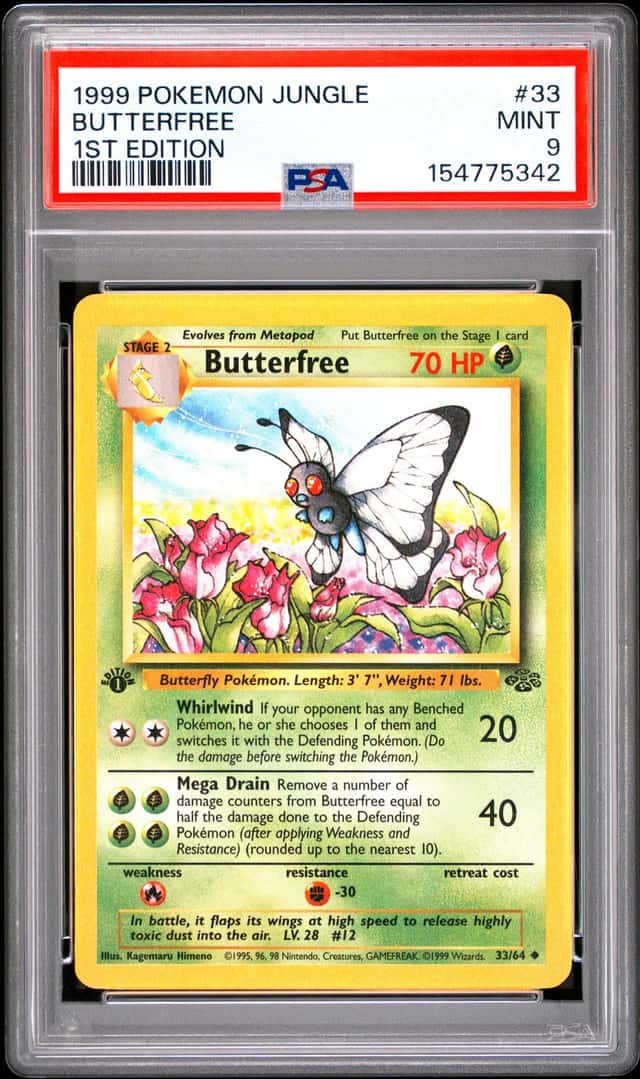 Pokémon Butterfree 1st Edition PSA 9 Jungle Set 33/64 Vintage 1999 WOTC