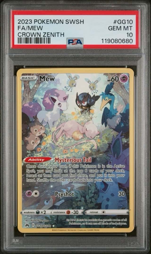 Pokemon 2023 Mew Full Art Holo Crown Zenith Galarian Gallery GG10/GG70 PSA 10