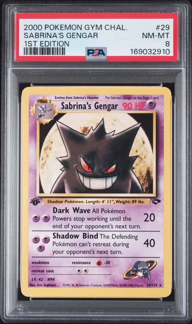 2000 POKEMON GYM CHALLENGE 1ST EDITION #29 SABRINA'S GENGAR PSA 8