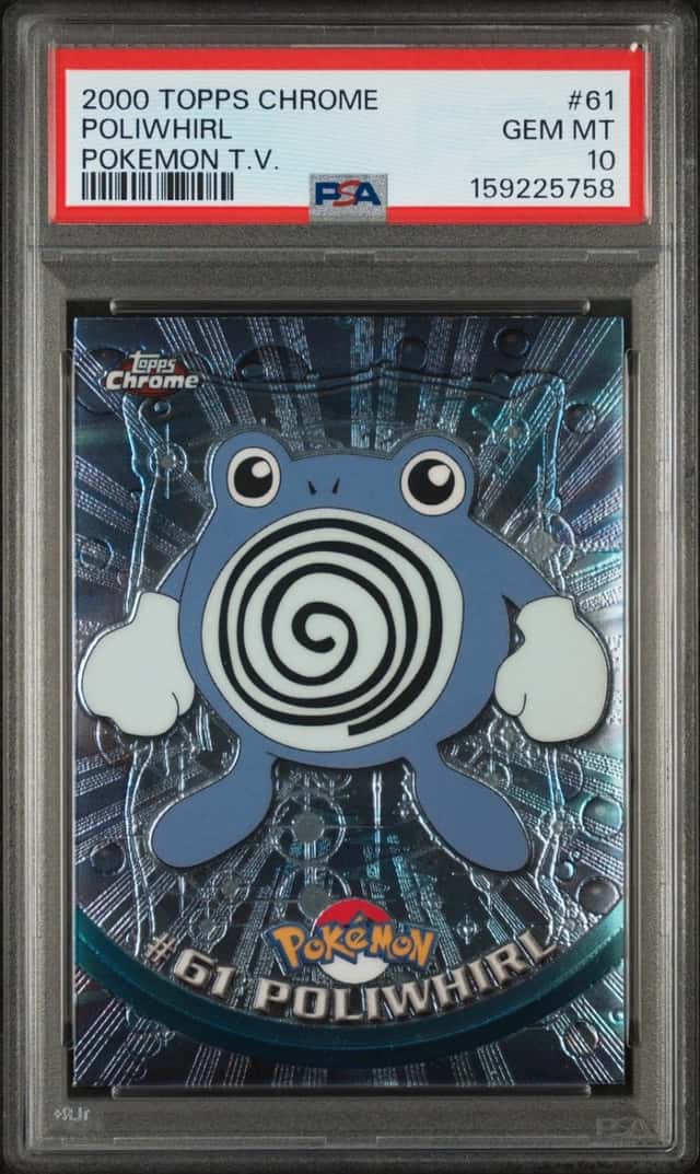 2000 TOPPS CHROME POKEMON T.V. #61 POLIWHIRL PSA 10